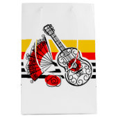 スペインのお土産クラシック用ストライプ培地 ミディアムペーパーバッグ (正面)