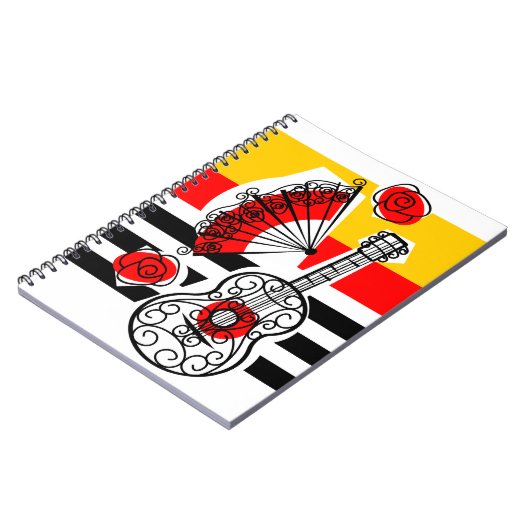 スペインのお土産クラシック用ストライプ手帳 ノートブック (左側)