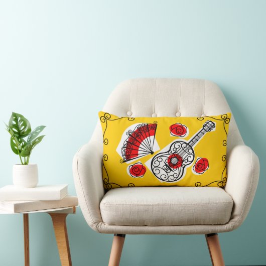 スペインのお土産コーナーストライプの腰部 ランバークッション (椅子)