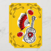 スペインのお土産コーナー縦招待 招待状 (正面/裏面)