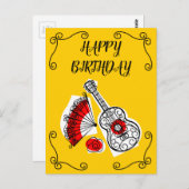 スペインのお土産コーナー 誕生日 縦 ポストカード (正面/裏面)