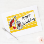 スペインのお土産ハッピーバースデー長方形 長方形シール (封筒)