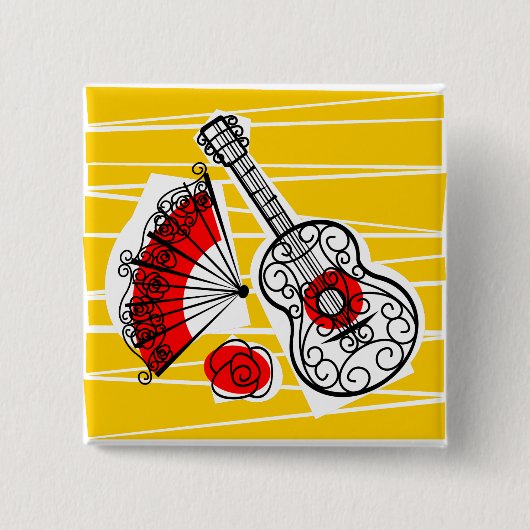 スペインのお土産ボタン 缶バッジ (正面)