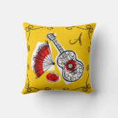 スペインのお土産モノグラム角枕スクエア クッション (裏面)