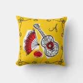 スペインのお土産モノグラム角枕スクエア クッション (正面)