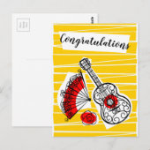 スペインのお土産 おめでとう縦 ポストカード (正面/裏面)