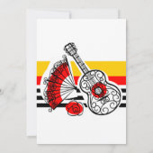 スペインのお土産 クラシックストライプフロントテキスト 招待状 (裏面)