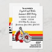 スペインのお土産 クラシックストライプフロントテキスト 招待状 (正面/裏面)