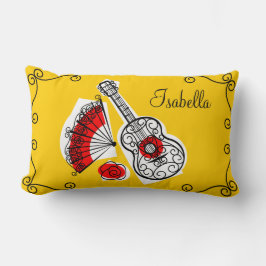 スペインのお土産「名前」コーナー赤いバックランバー ランバークッション