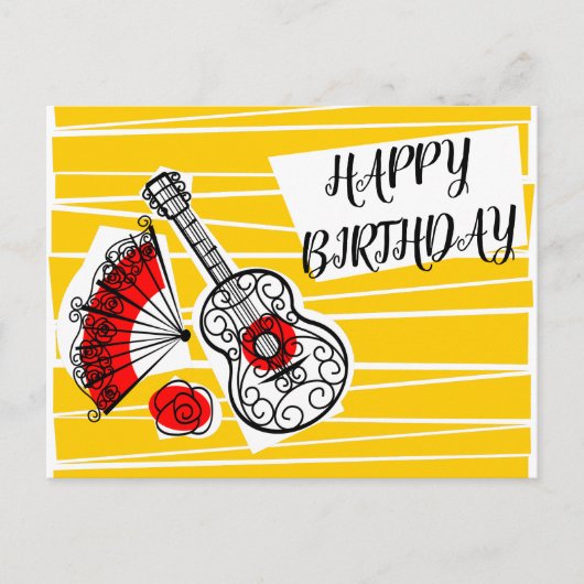 スペインのお土産 誕生日ポストカード ランドスケープ ポストカード (正面)