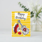 スペインのお土産 誕生日 縦 ポストカード (スタンド正面)