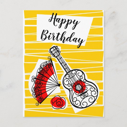 スペインのお土産 誕生日 縦 ポストカード (正面)