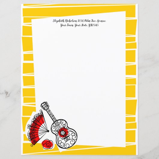 スペインのお縁ど土産ストライプ文字8.5 x 11 (正面)