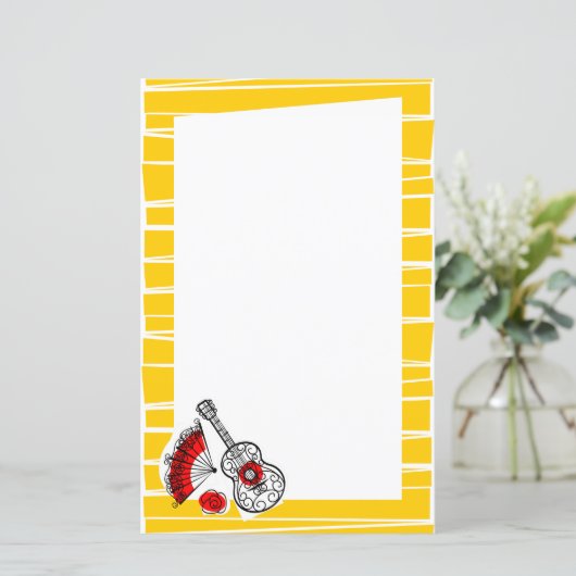 スペインのお縁ど土産ストライプ紙5.5x 8.5 (スタンド正面)