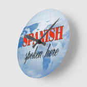 スペインのこの曇り話地 ラウンド壁時計 (傾斜)