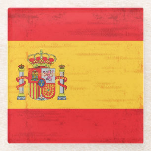 スペインのでグランジな旗 ガラスコースター