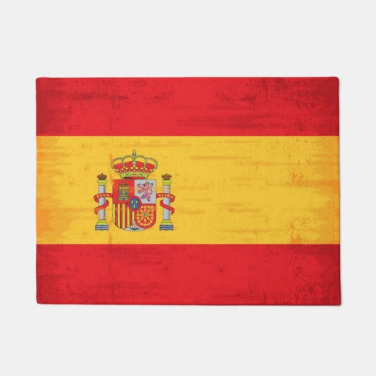 スペインのでグランジな旗 ドアマット (正面)
