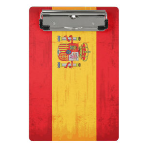 スペインのでグランジな旗 ミニクリップボード