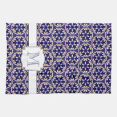 スペインので地中海のなスタイル|家族のモノグラム キッチンタオル (横)
