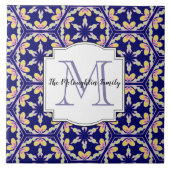スペインので地中海のなスタイル|家族のモノグラム タイル (正面)