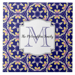 スペインので地中海のなスタイル|家族のモノグラム タイル