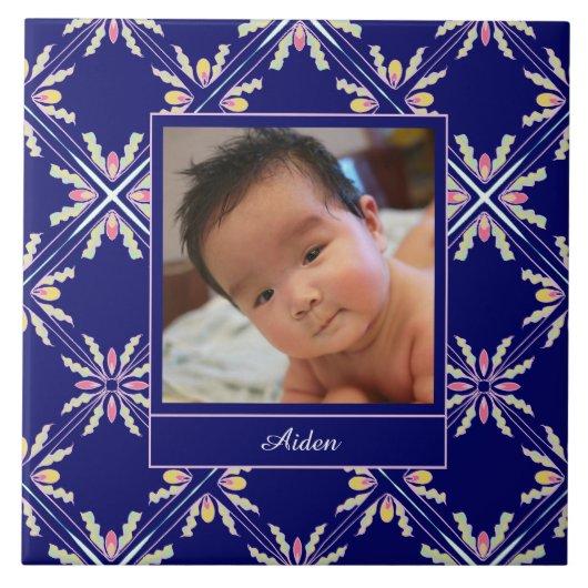 スペインので地中海のなパターン|カスタムな写真 タイル (正面)