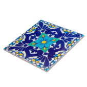 スペインので青い花の陶磁器の写真のタイル タイル (側面)