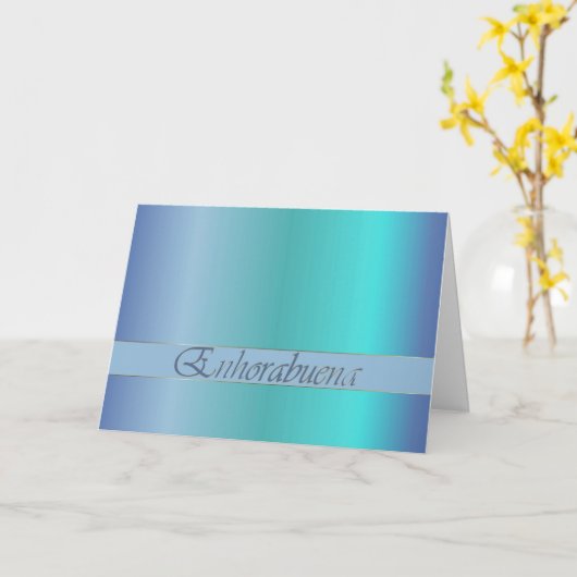 スペインのなお祝いの勾配のオーシャンブルーカード カード (黄色い花)