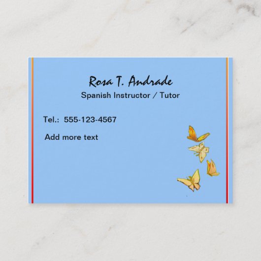 スペインのなカレンダーが付いている個別指導の名刺 名刺 (裏面)