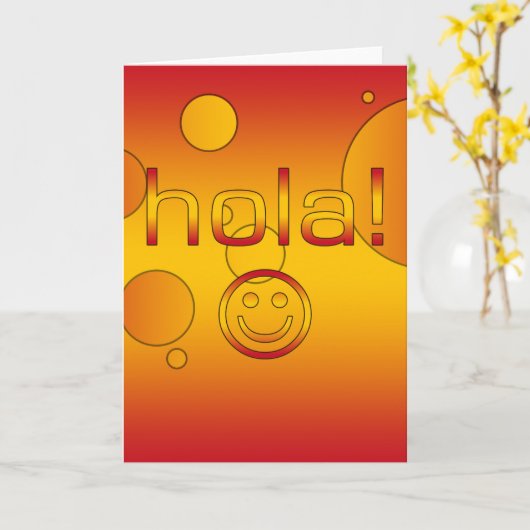 スペインのなギフト: こんにちは/Hola直面します カード (黄色い花)