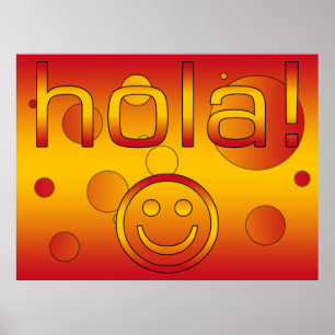 スペインのなギフト: こんにちは/Hola直面します ポスター