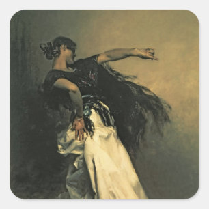 スペインのなダンサー、「El Jaleo」のための勉強、1882年 スクエアシール