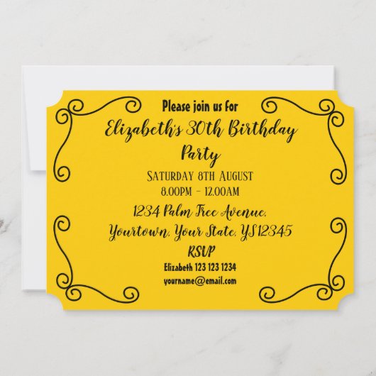 スペインのなファンのコーナーによっては横がパーティを楽しみます 招待状 (裏面)