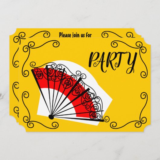 スペインのなファンのコーナーによっては横がパーティを楽しみます 招待状 (正面/裏面)