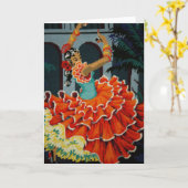 スペインのなフラメンコのダンサーカード カード (黄色い花)