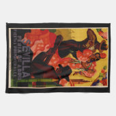 スペインのなヴィンテージのフラメンコのダンサー キッチンタオル (横)