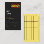 スペインのな個人教師のアポイントメントの名刺 予約カード (正面/裏面)