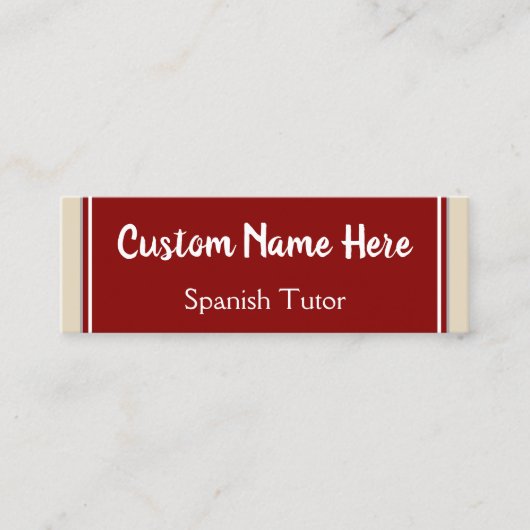 スペインのな個人教師の名刺 スキニー名刺 (正面)