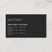 スペインのな個人教師の名刺 名刺 (裏面)