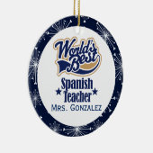 スペインのな先生のパーソナライズなギフトのオーナメント セラミックオーナメント (右)
