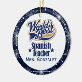 スペインのな先生のパーソナライズなギフトのオーナメント セラミックオーナメント (左)
