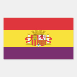 スペインのな共和党の旗- Bandera República España 長方形シール