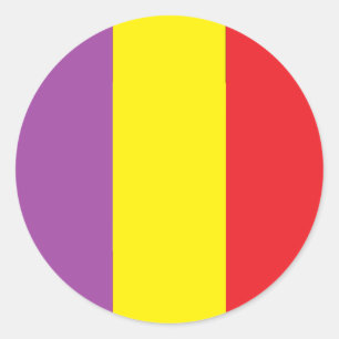 スペインのな共和国の旗-三色Bandera ラウンドシール