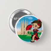 スペインのな女の子 缶バッジ (正面&裏面)