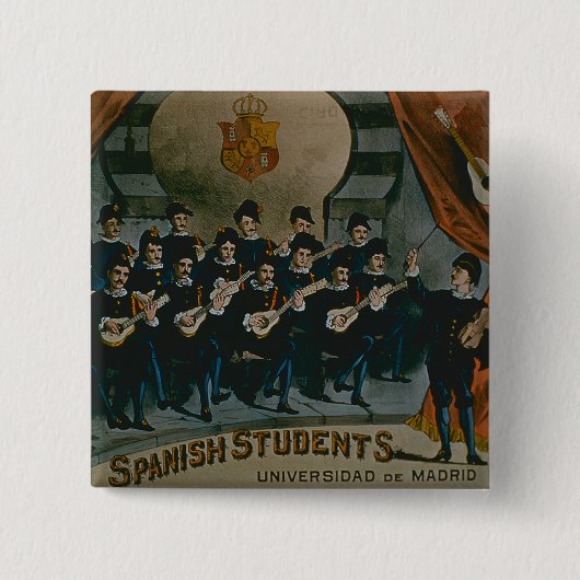 「スペインのな学生、マドリードの大学」(色l 缶バッジ (正面)