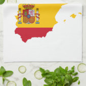 スペインのな旗の地図 キッチンタオル (折り畳み)