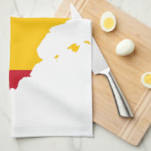 スペインのな旗の地図 キッチンタオル (四つ折り)