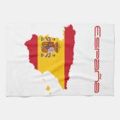 スペインのな旗の地図 キッチンタオル (横)