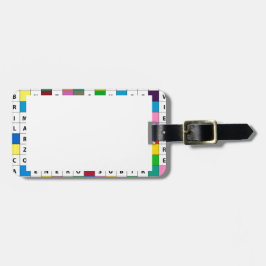 スペインのな月のクロスワードパズルのデザインの荷物のラベル ラゲッジタグ