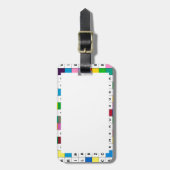 スペインのな月のクロスワードパズルのデザインの荷物のラベル ラゲッジタグ (正面縦)